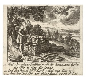 Hagar und das Opfer Isaaks. Zustand 2 von Wenceslaus Hollar